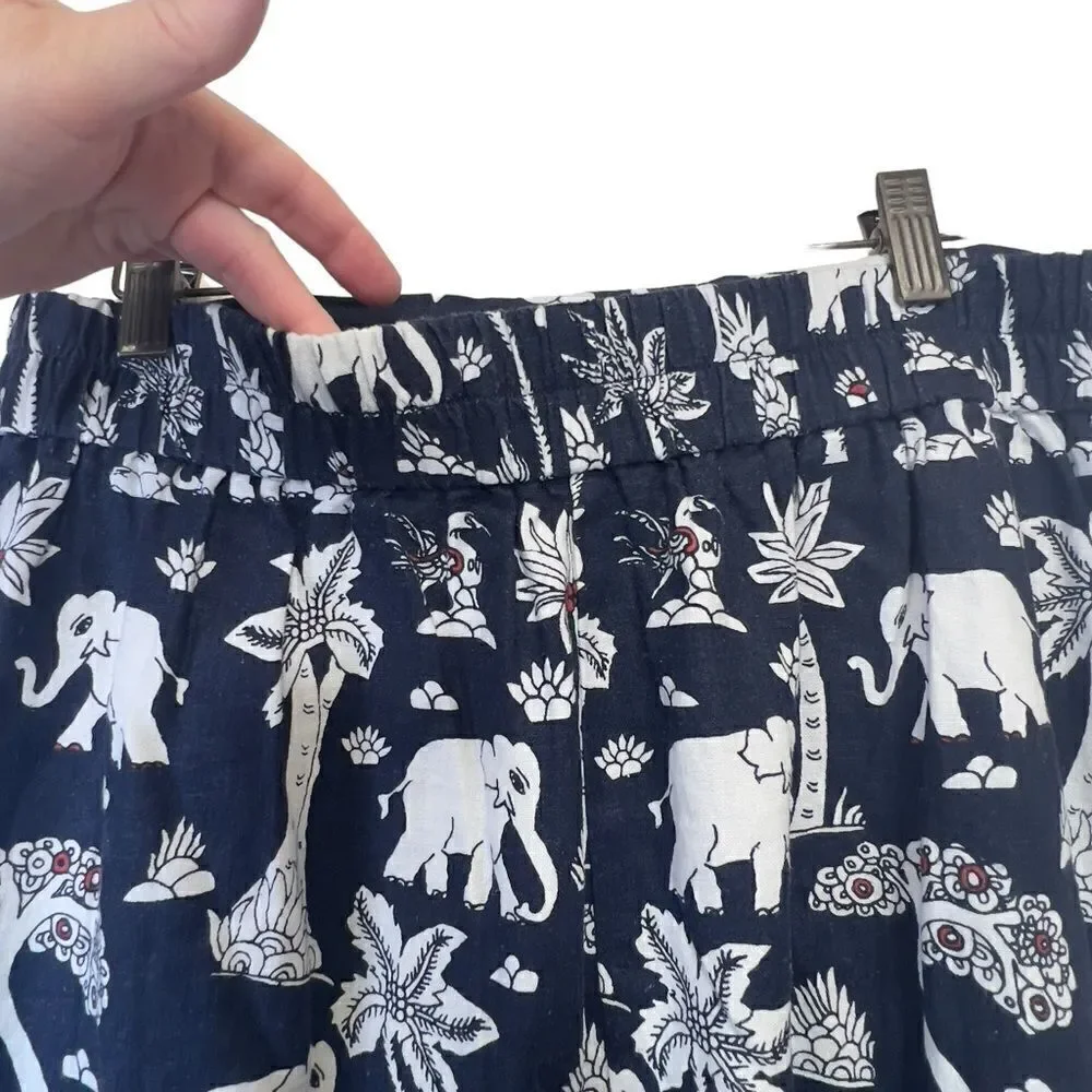 Loft linen blend  Elephant Print Skirt mp - Picture 5 of 16